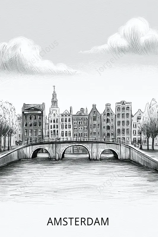 Pencil Sketch Travel Posters