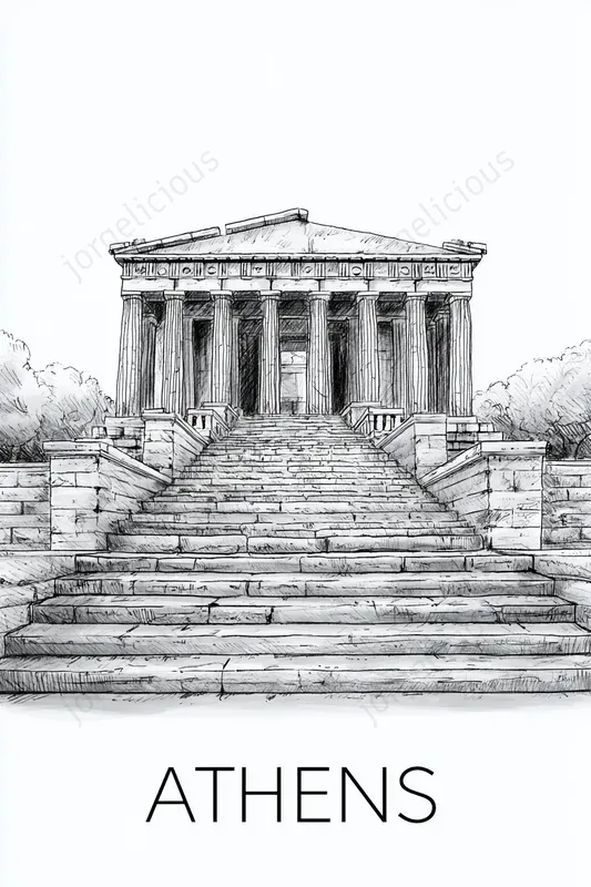 Pencil Sketch Travel Posters