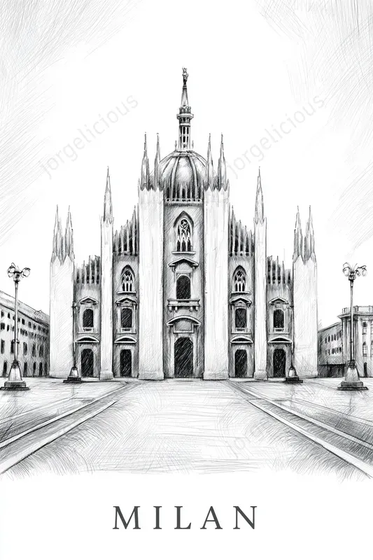 Pencil Sketch Travel Posters