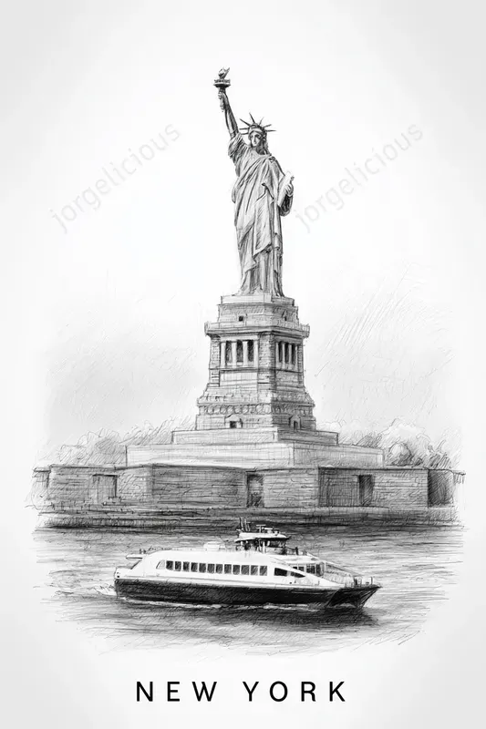 Pencil Sketch Travel Posters