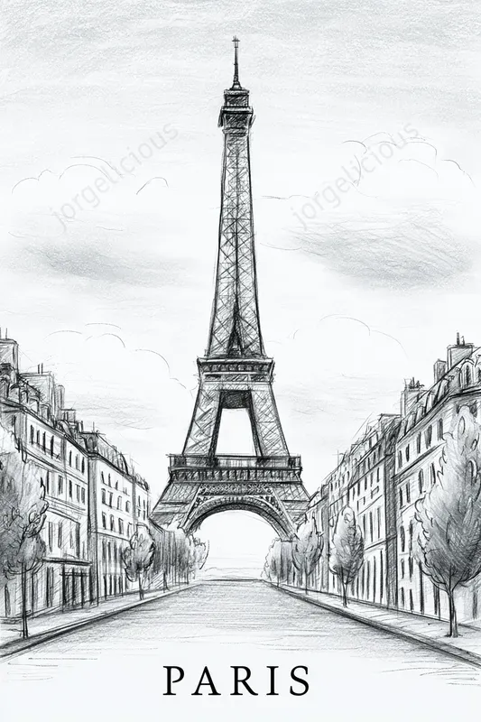 Pencil Sketch Travel Posters