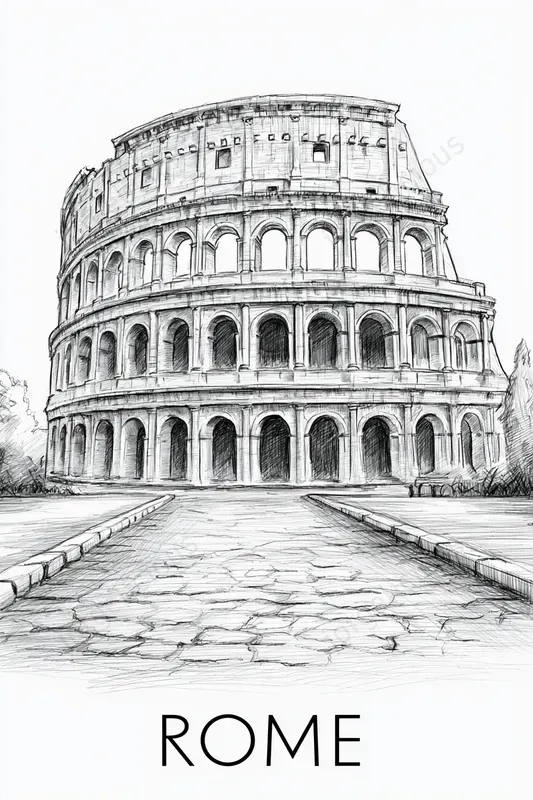 Pencil Sketch Travel Posters