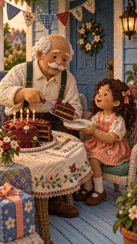 Embroidered Birthday Story Scenes