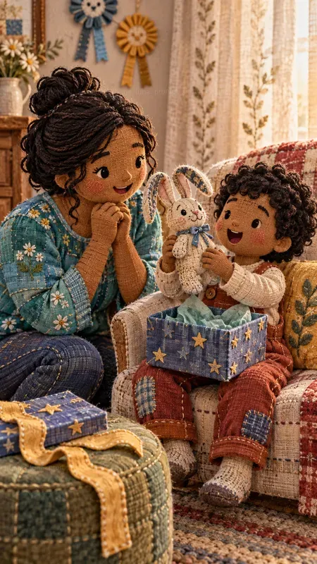 Embroidered Birthday Story Scenes