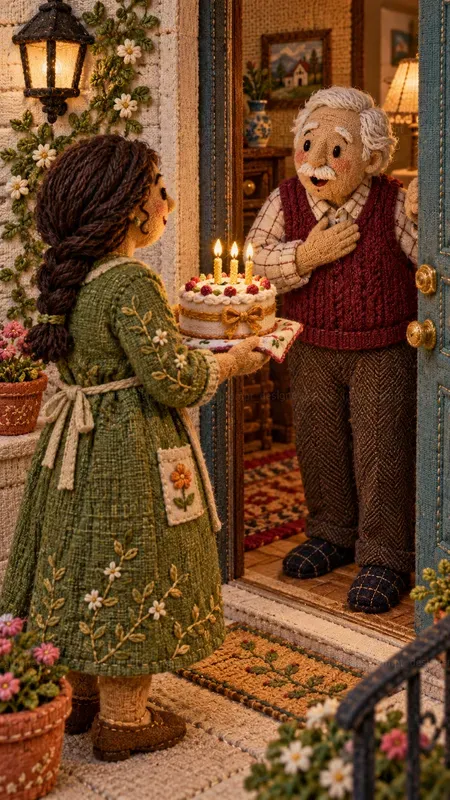 Embroidered Birthday Story Scenes