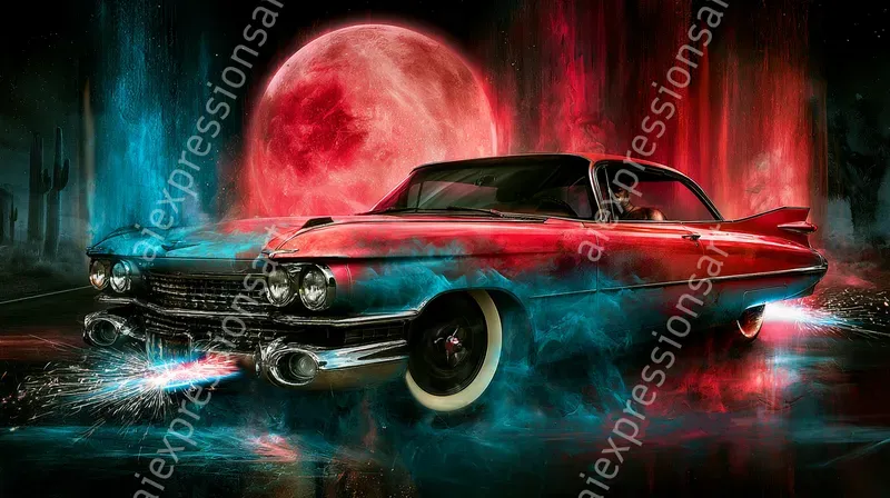 Cosmic Nebula Car Digital Art
