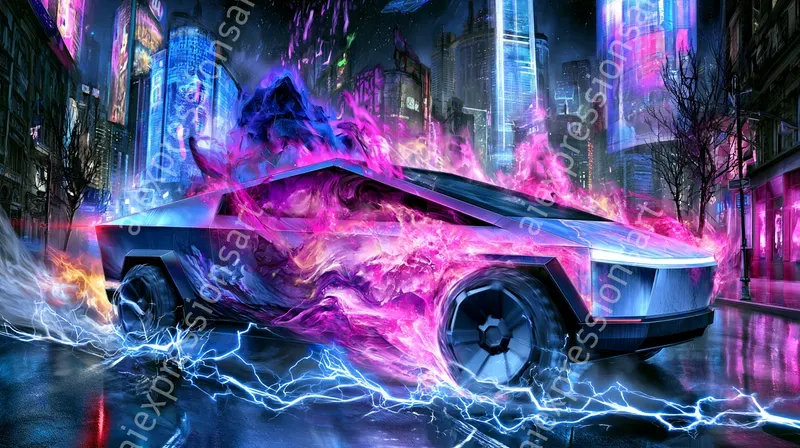 Cosmic Nebula Car Digital Art