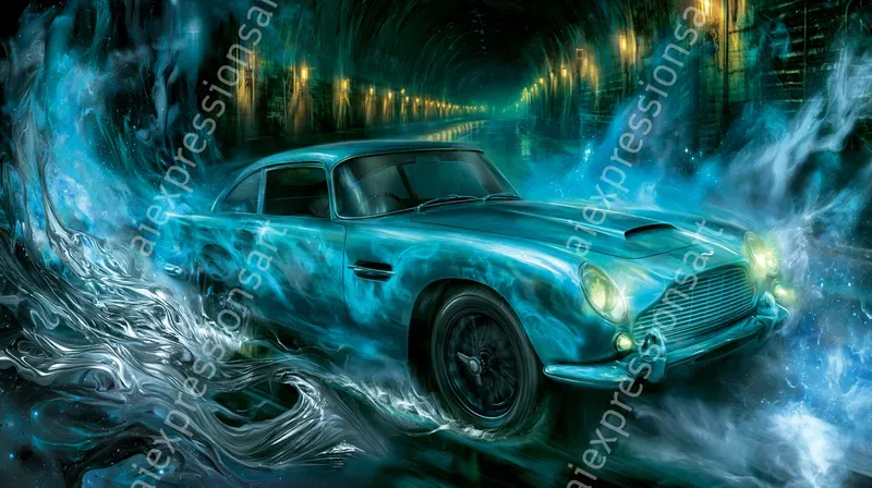 Cosmic Nebula Car Digital Art