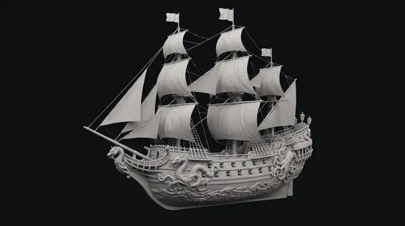 3d Relief Ships Matte Polymers