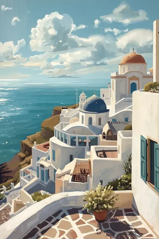 Sunny Elegant Coastal Oil Paintings