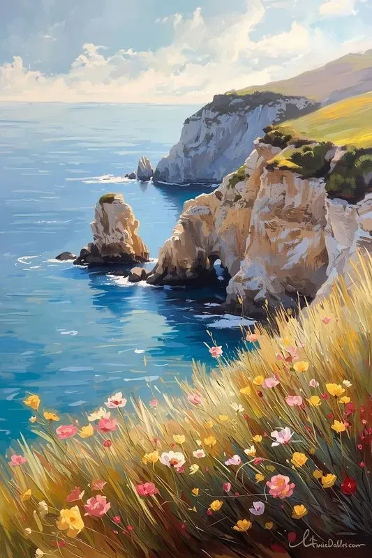 Sunny Elegant Coastal Oil Paintings