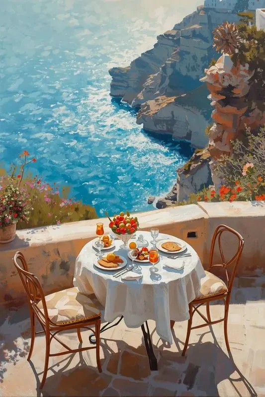 Sunny Elegant Coastal Oil Paintings