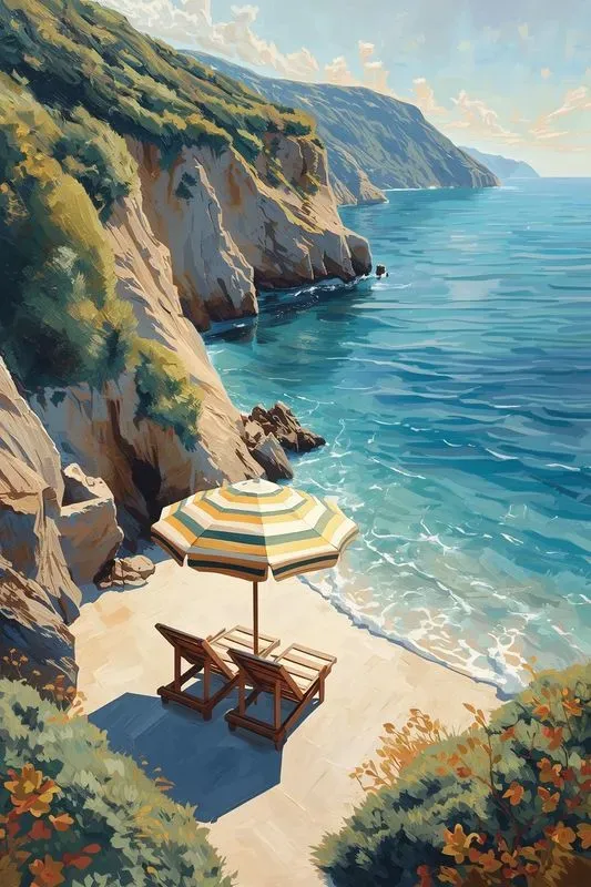 Sunny Elegant Coastal Oil Paintings