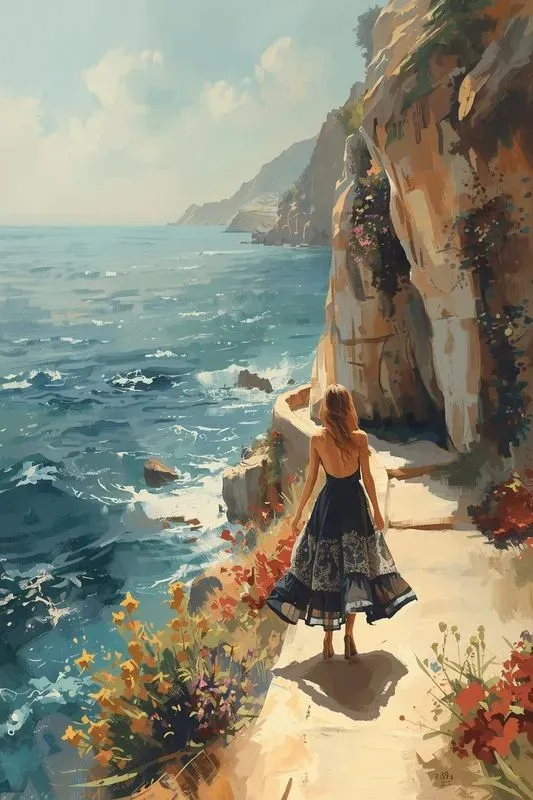 Sunny Elegant Coastal Oil Paintings