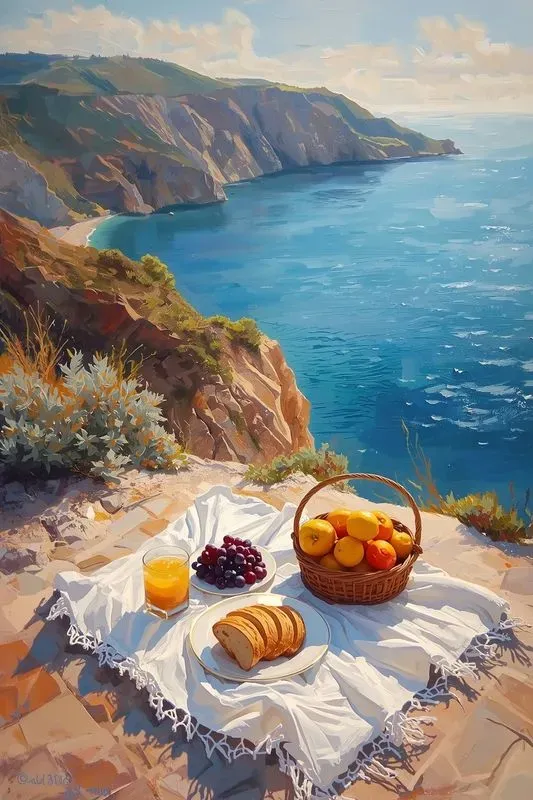 Sunny Elegant Coastal Oil Paintings