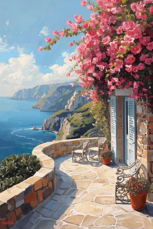 Sunny Elegant Coastal Oil Paintings
