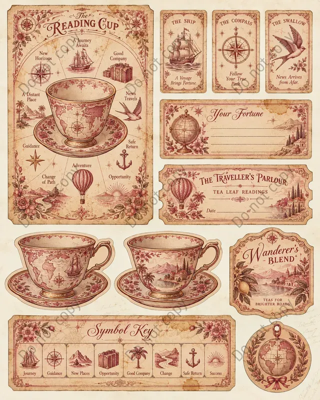 Tea Leaf Reading Ephemera Sheets