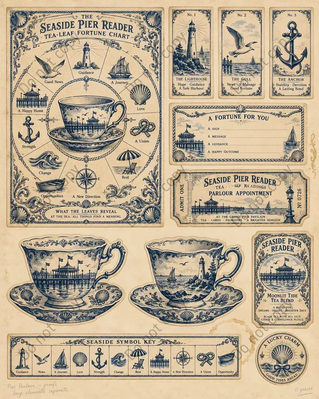 Tea Leaf Reading Ephemera Sheets