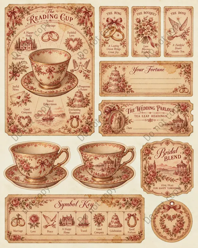 Tea Leaf Reading Ephemera Sheets