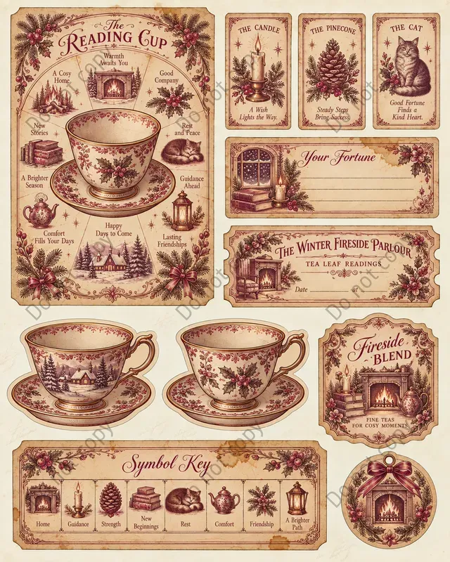 Tea Leaf Reading Ephemera Sheets