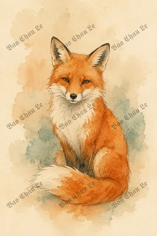 Vintage Watercolor Minimal Line Art