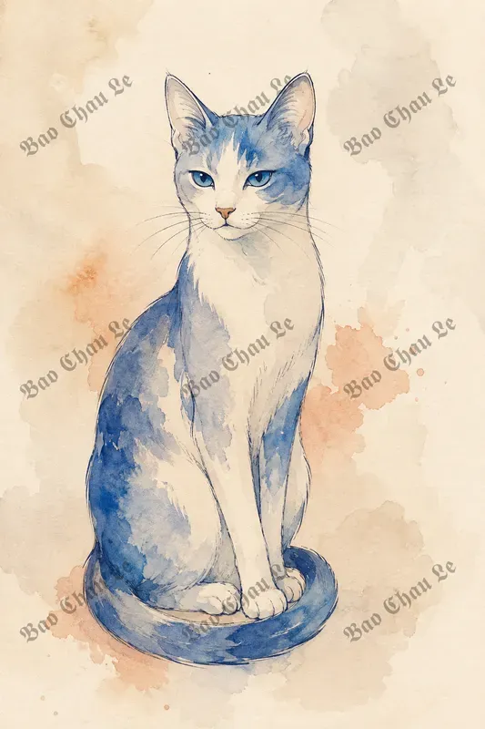 Vintage Watercolor Minimal Line Art