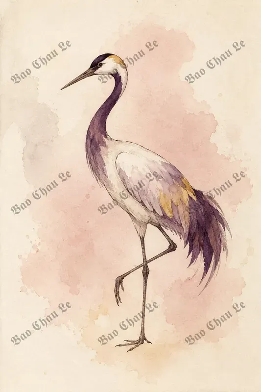Vintage Watercolor Minimal Line Art