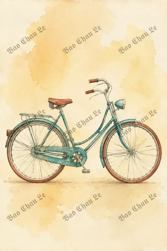 Vintage Watercolor Minimal Line Art