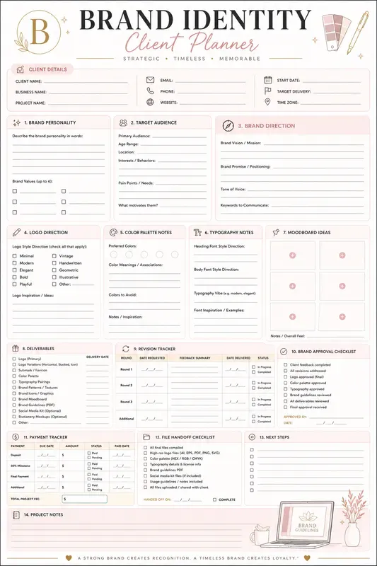 Freelance Client Project Planner Pages
