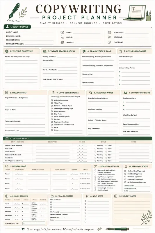 Freelance Client Project Planner Pages