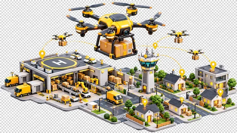 3D Clay Logistics Ecommerce Diagrams
