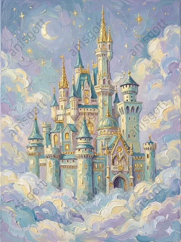 Ethereal Gold Fairytale Impasto Wall Art
