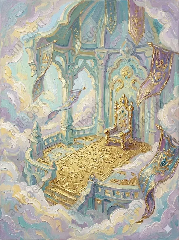 Ethereal Gold Fairytale Impasto Wall Art