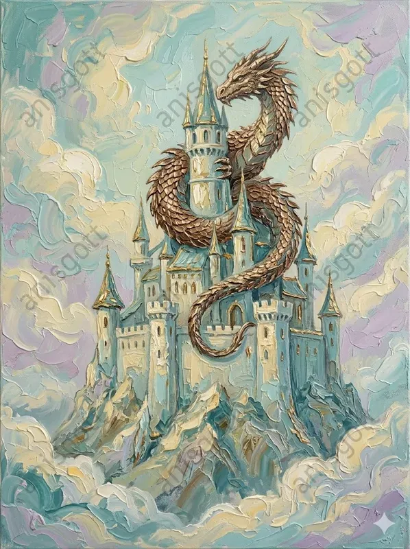 Ethereal Gold Fairytale Impasto Wall Art