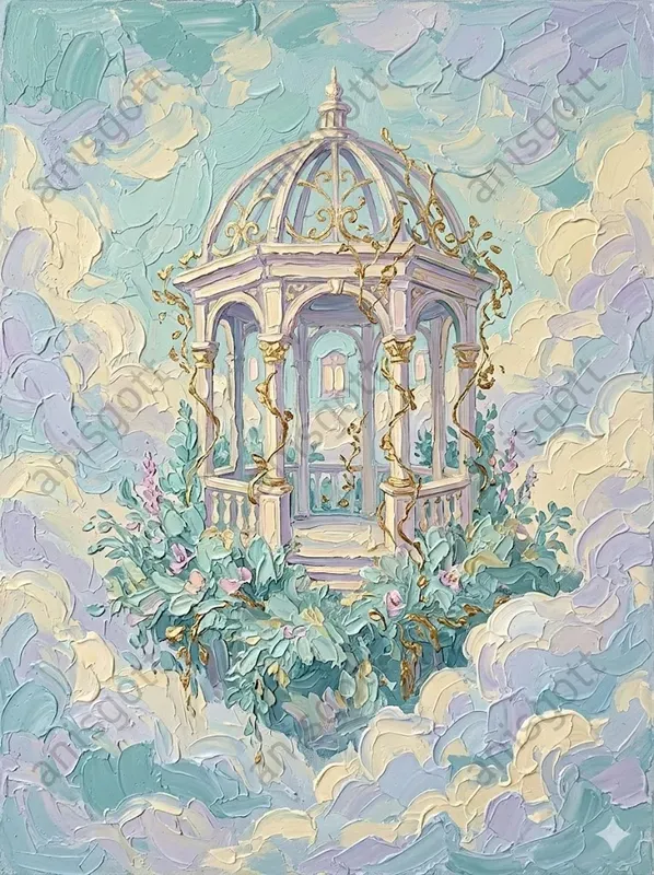 Ethereal Gold Fairytale Impasto Wall Art