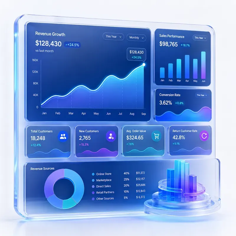 Premium 3D Saas Dashboard Collections
