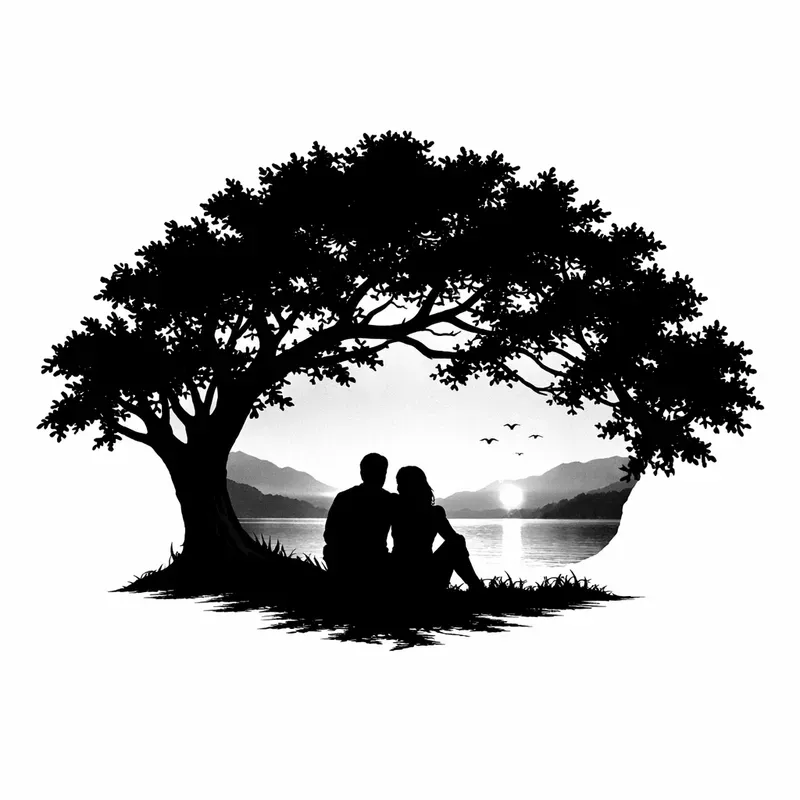 Symbolic Nature Silhouette Art