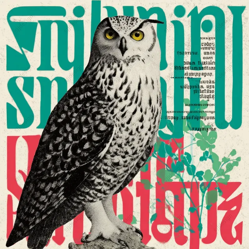 Typographic Retro Surrealism Art
