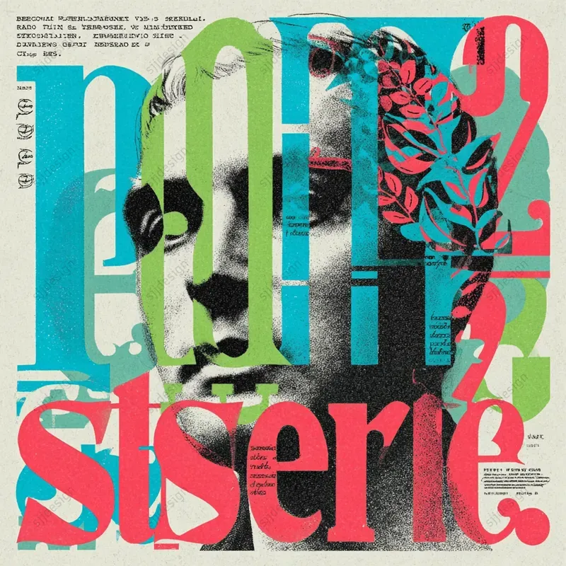 Typographic Retro Surrealism Art
