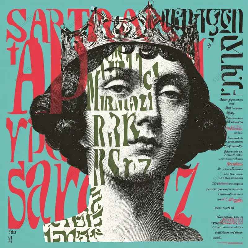 Typographic Retro Surrealism Art