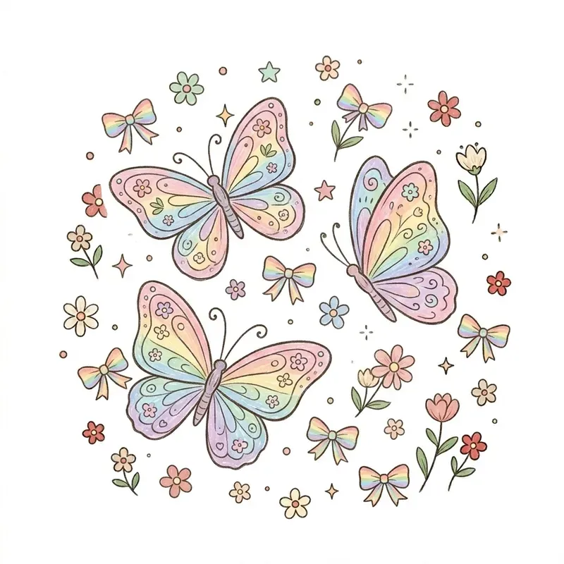 Playful Spring Doodle Cliparts