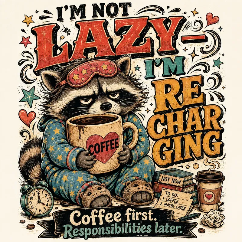 Retro Animal Coffee Tshirt Art