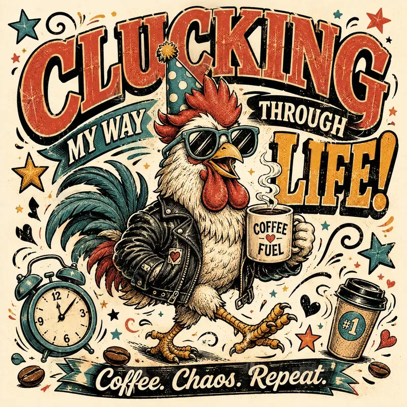 Retro Animal Coffee Tshirt Art
