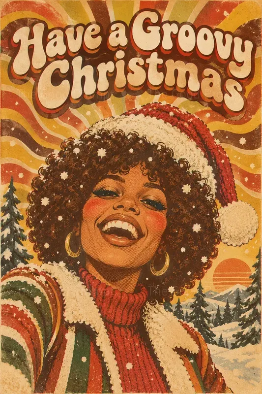 Groovy 70s Christmas Poster Generator