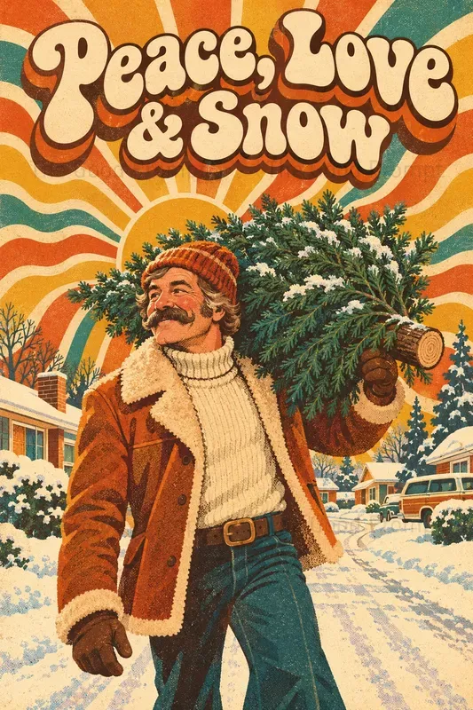 Groovy 70s Christmas Poster Generator