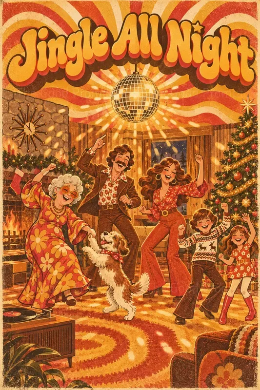 Groovy 70s Christmas Poster Generator