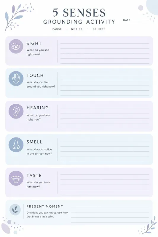 Anxiety Reflection Journal Pages