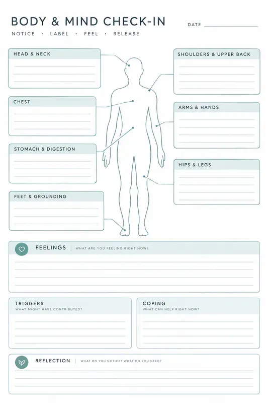 Anxiety Reflection Journal Pages