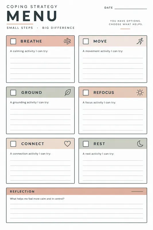 Anxiety Reflection Journal Pages