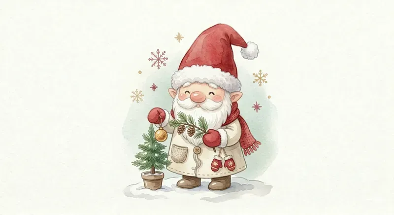 Seasonal Gnome Watercolor Clipart
